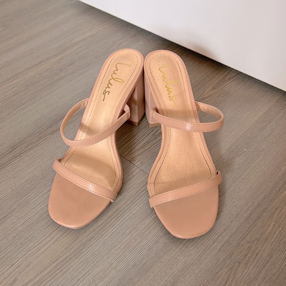 LuLus Nude Strap Heels